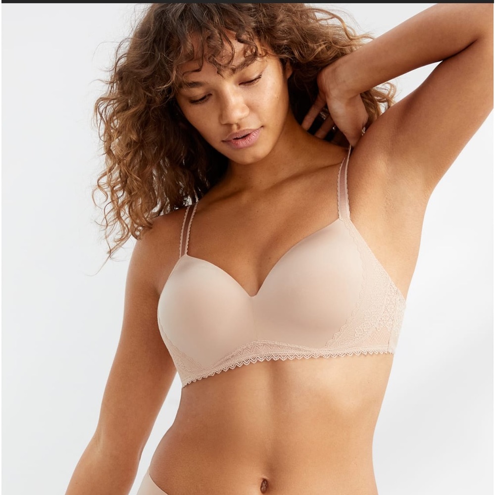 Bare Necessities “BARE” The Wire-Free Smoothing T-Shirt Bra With Lace 36DDD NWT
